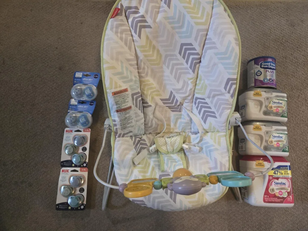 Baby Bouncer, Formula, Pacifiers Bundle thumbnail