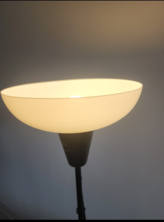 IKEA Floor Lamp - Black. With a warm white light bulb.