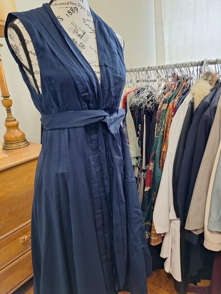 Navy Sleeveless Dress with Belt - photo 2