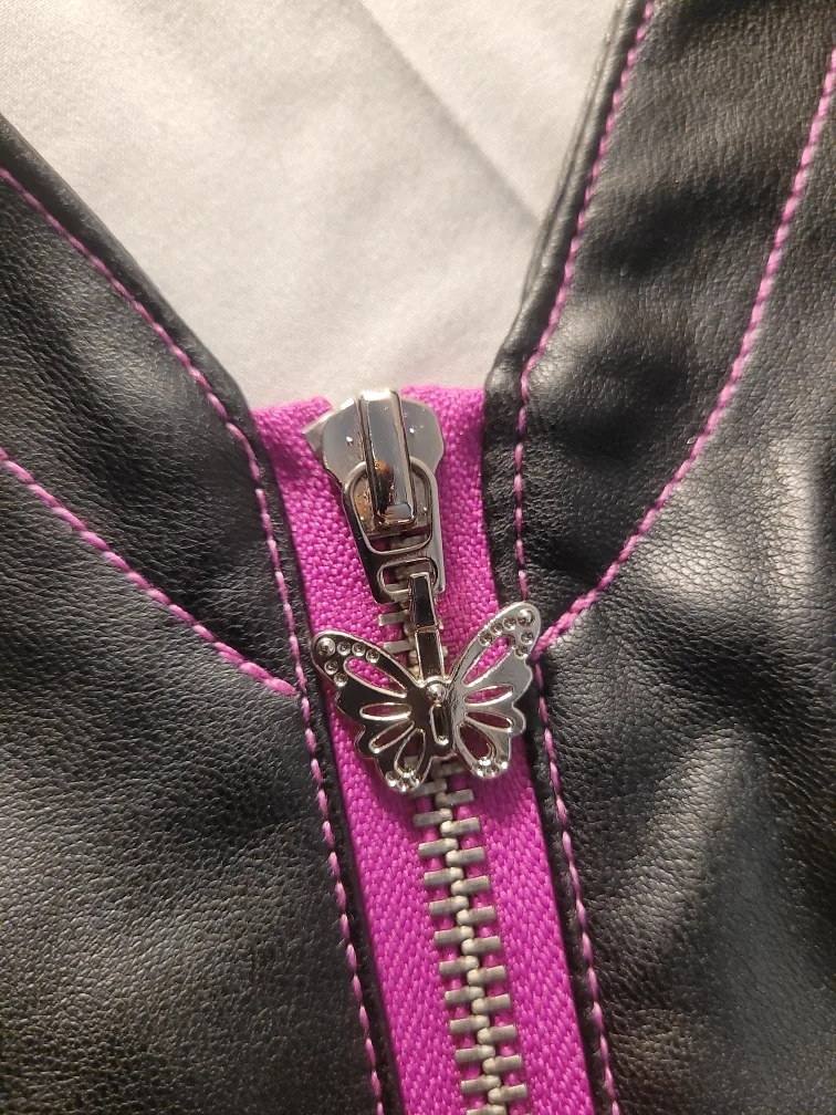 Black Vegan Leather Halter Top and Mini Skirt Set image indicator(4)