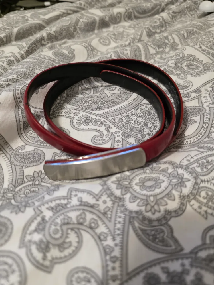 Red Genuine Leather Belt - Size S thumbnail