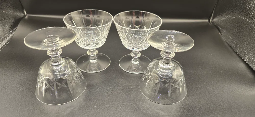 4x Vintage cut glass/crystal cocktail or dessert coupes thumbnail