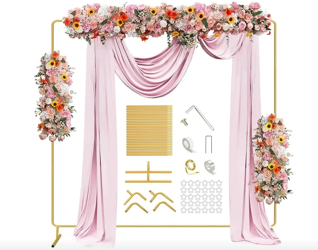 Wedding Arch, Gold Square Backdrop for Party image indicator(2)