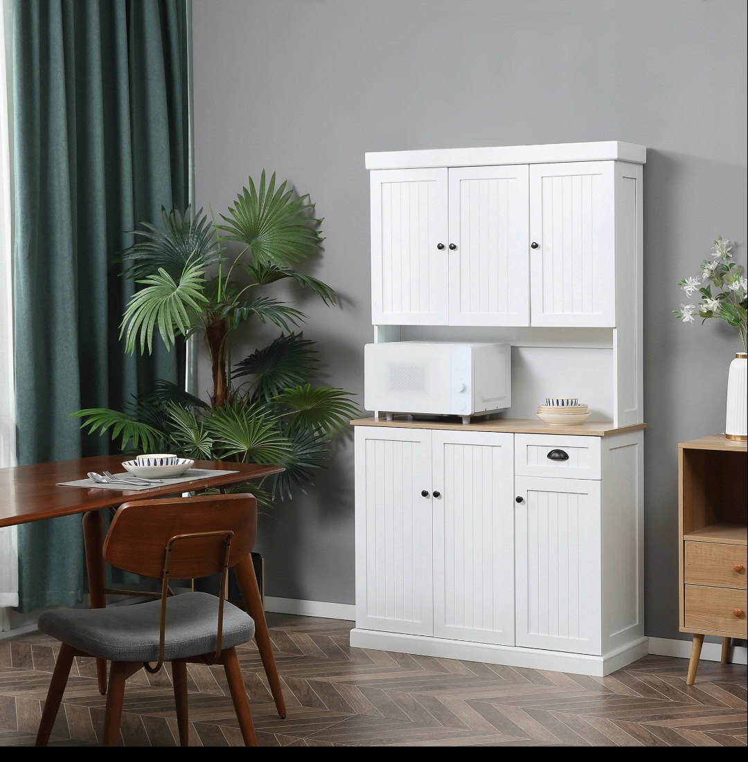 White Kitchen Pantry Cabinet Hutch