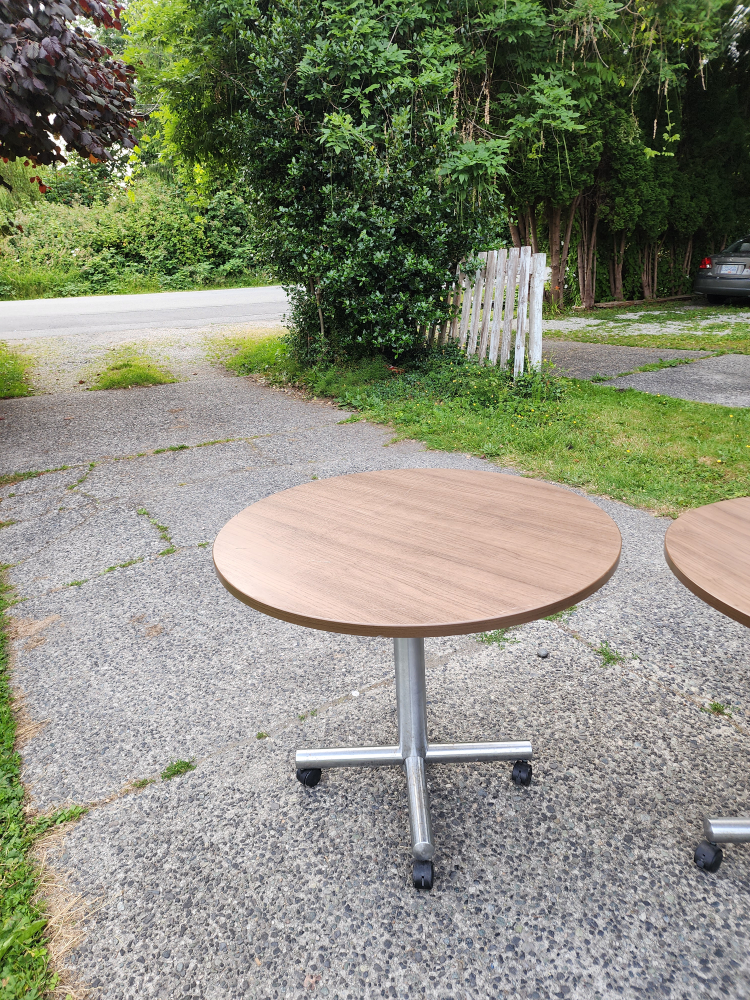 Round Tables with Rolling Base - Set of 3