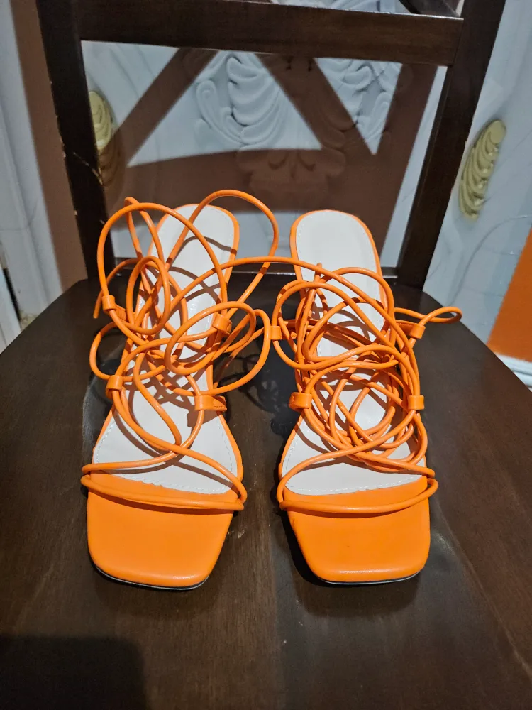 Orange Lace-Up Heels image indicator(4)