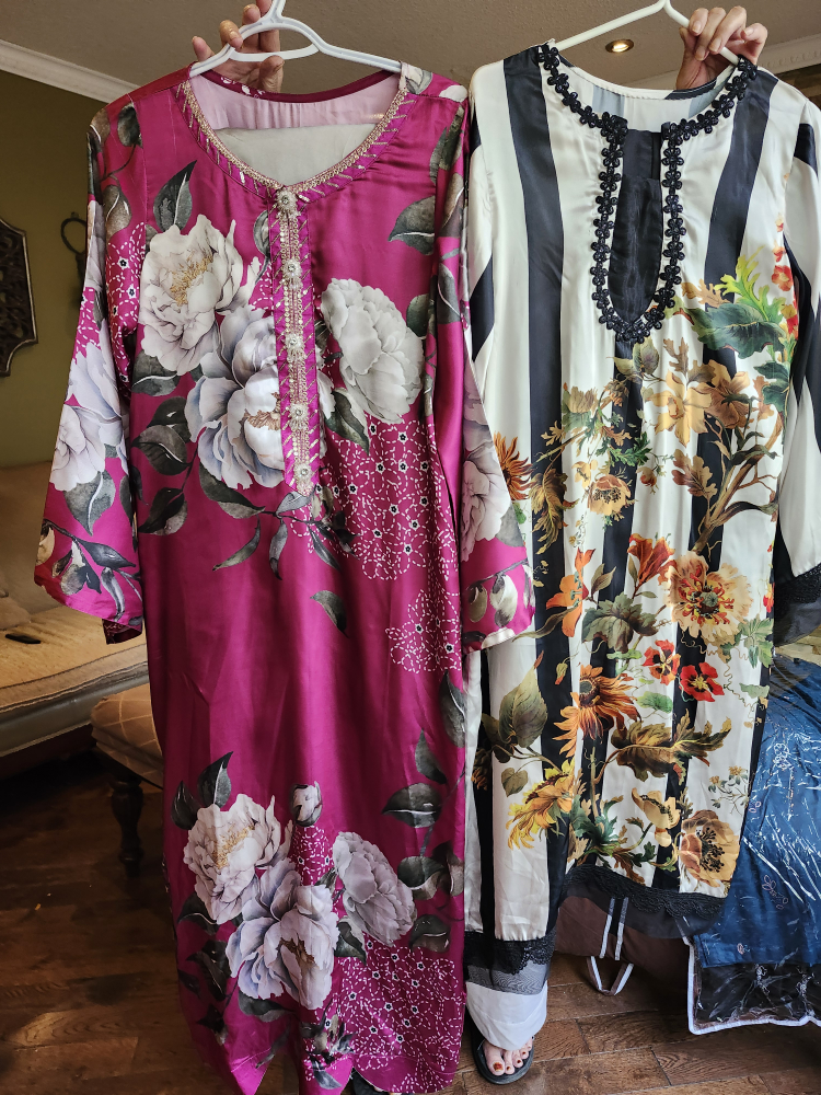 Floral Print Satin two piece