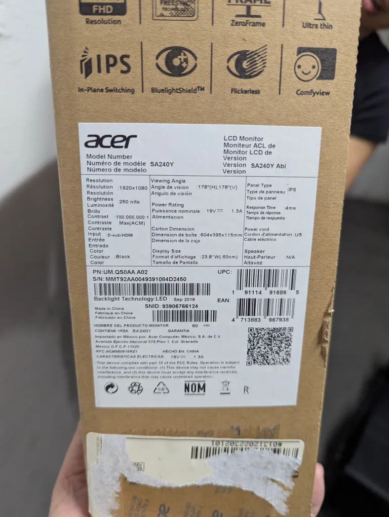 Acer SA240Y Monitor image indicator(2)