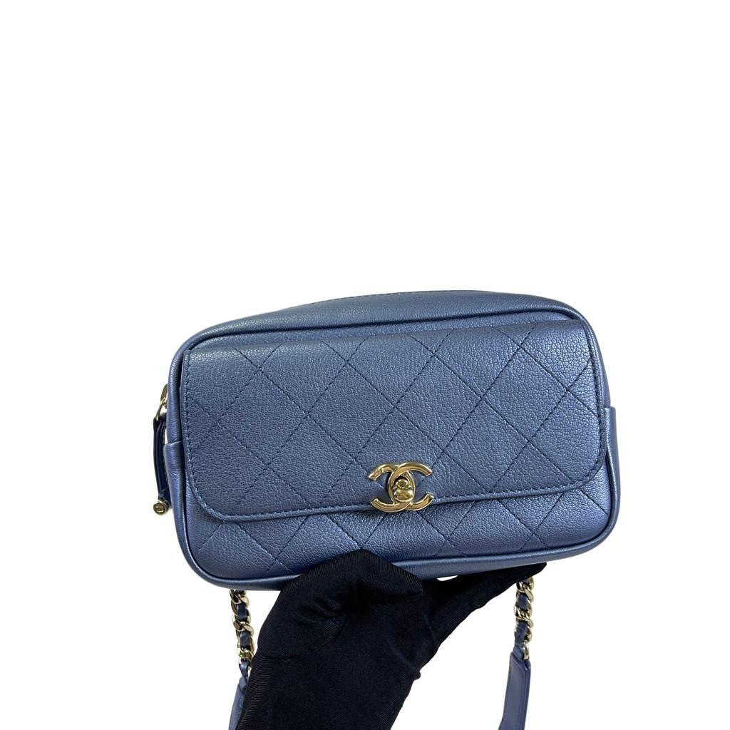 Chanel Metallic Light Blue Casual Trip Belt Bag - photo 3