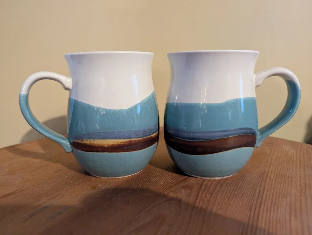 Set of Two Hand-Painted Ceramic Mugs thumbnail