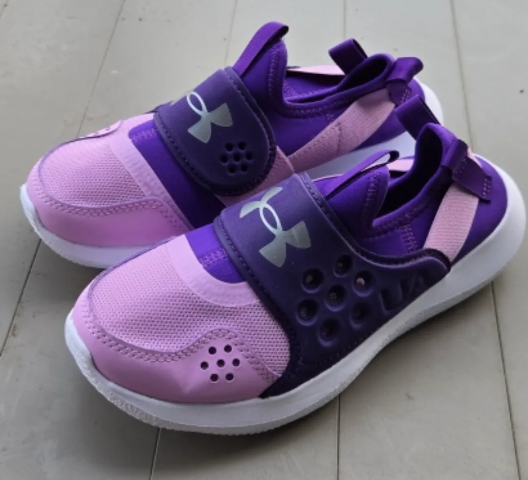 Under Armour Kids' Purple and Pink Sneakers thumbnail