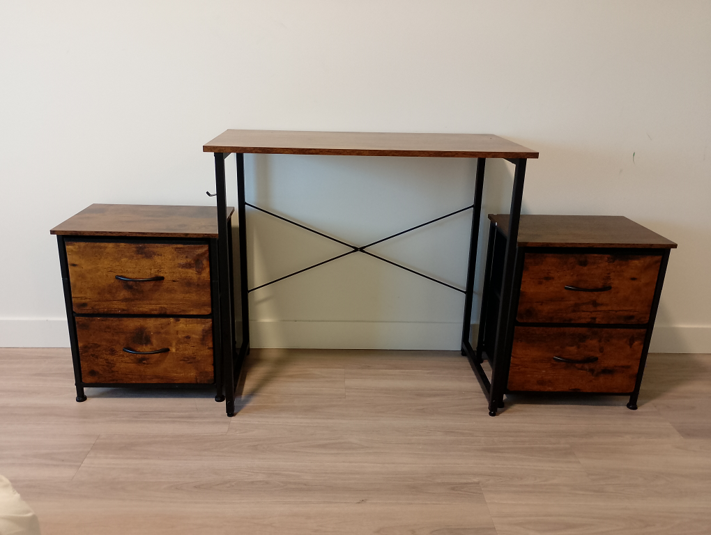 work desk and side tables
