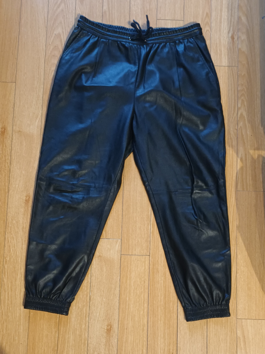 Zara Black Faux Leather Joggers