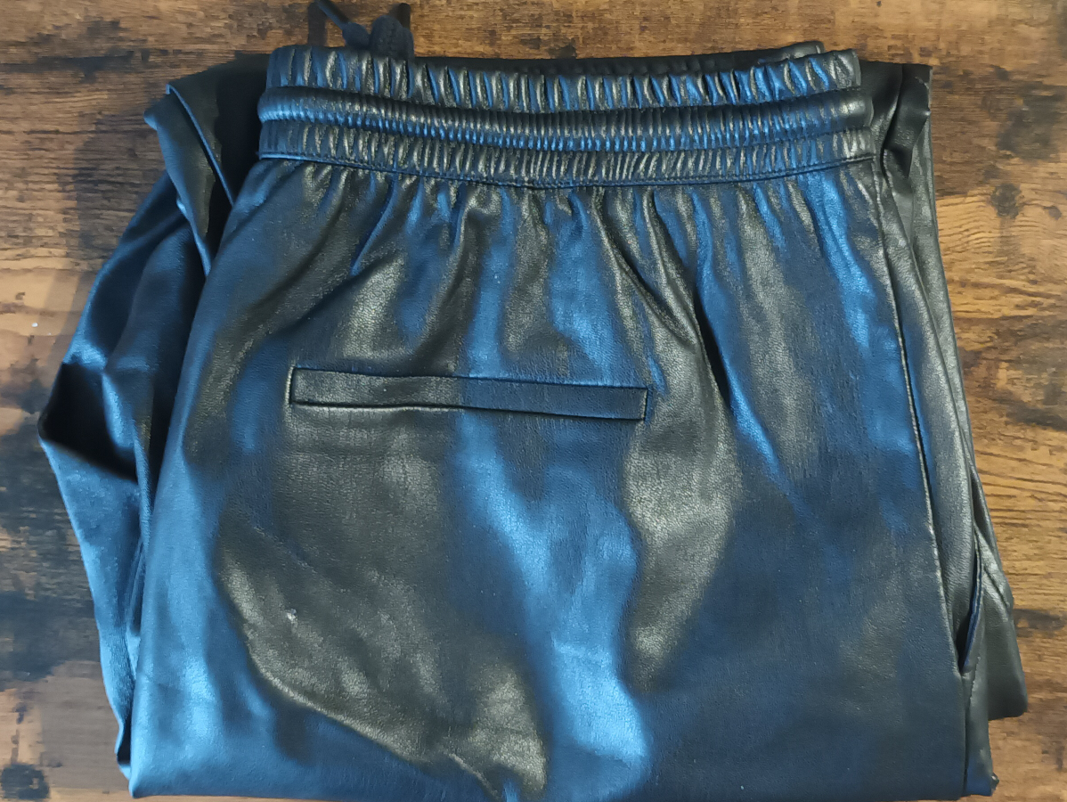 Zara Black Faux Leather Joggers - photo 2