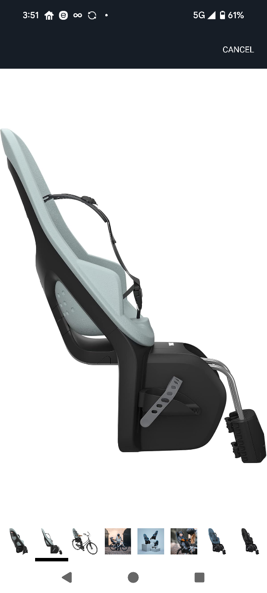Thule Yepp 2 Rear FRAME Mount Child Bike Seat Alaska color - photo 3