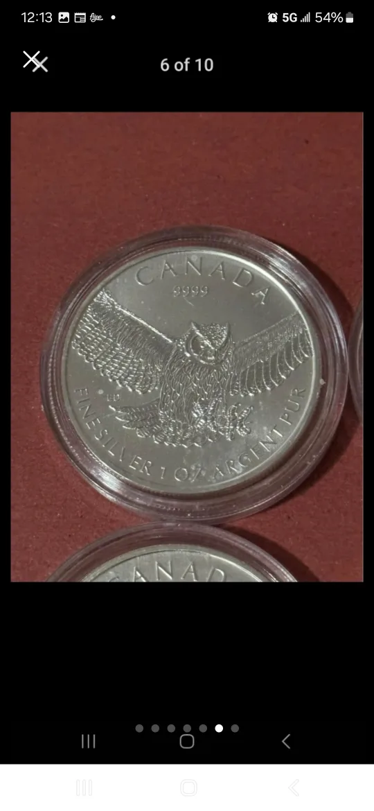 6x 1 oz Canadian Silver Coins Wildlife Maple Series .9999 image indicator(6)