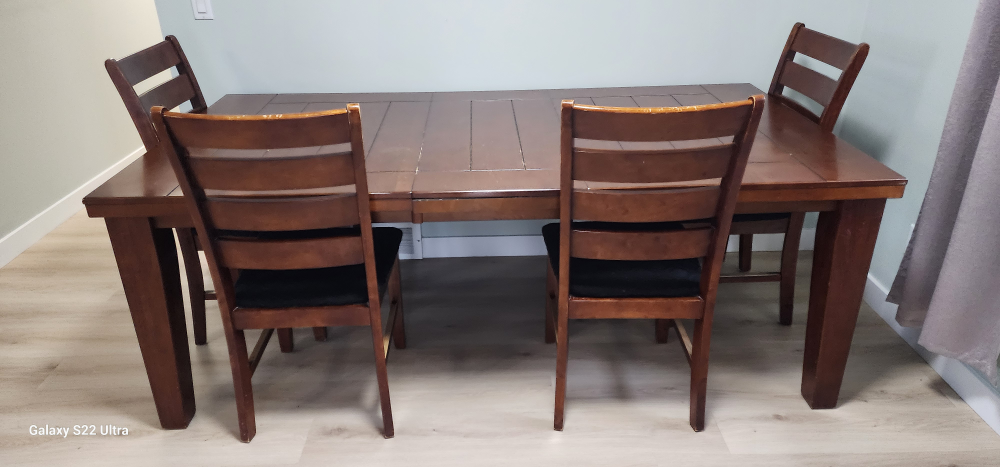 Dining Table and Chairs Set - Brown