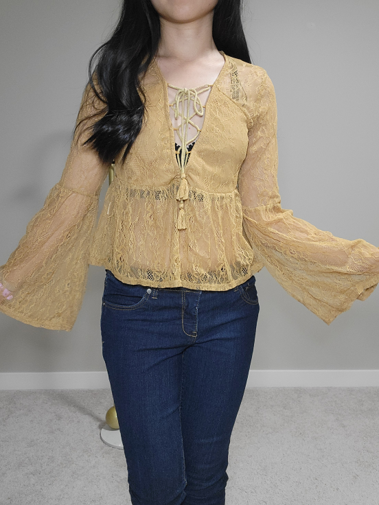 Forever 21 Lace Long Sleeve Top