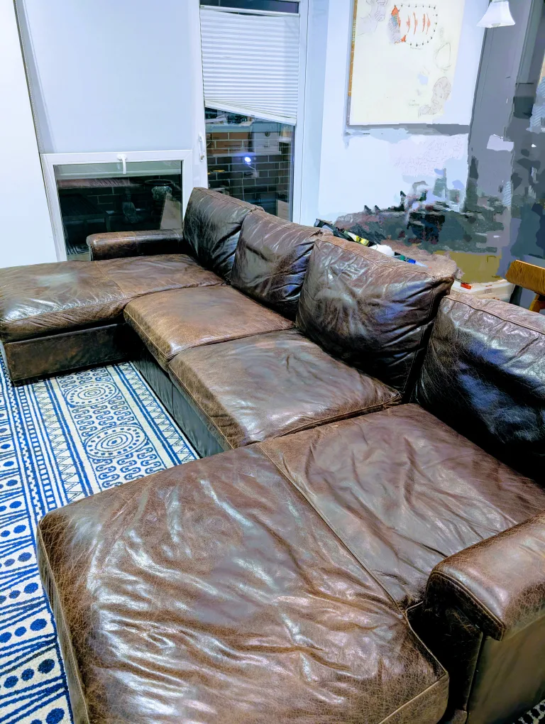 Brown Leather Sectional Sofa image indicator(2)