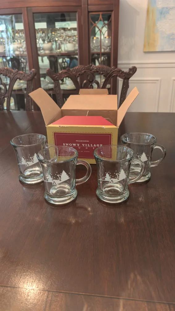 Williams Sonoma Snowy Village Mugs - Set of 4 thumbnail