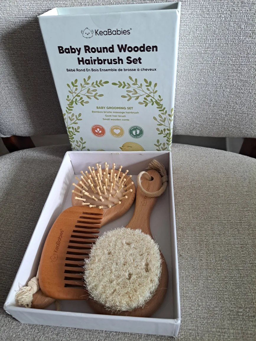 KeaBabies Baby Hair Brush & Comb Set