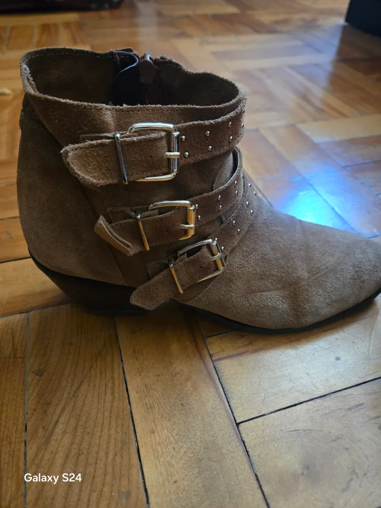 Brown Suede Ankle Boots with Buckles San Marina made in Portugal image indicator(3)