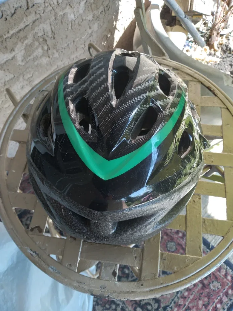 Black and Green Bike Helmet thumbnail