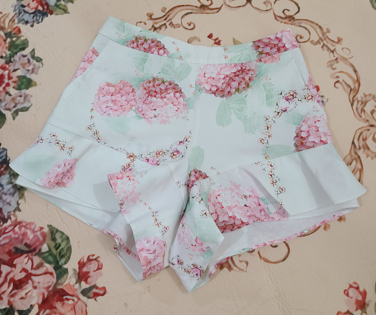 Floral Print Ruffle Hem Shorts - photo 3