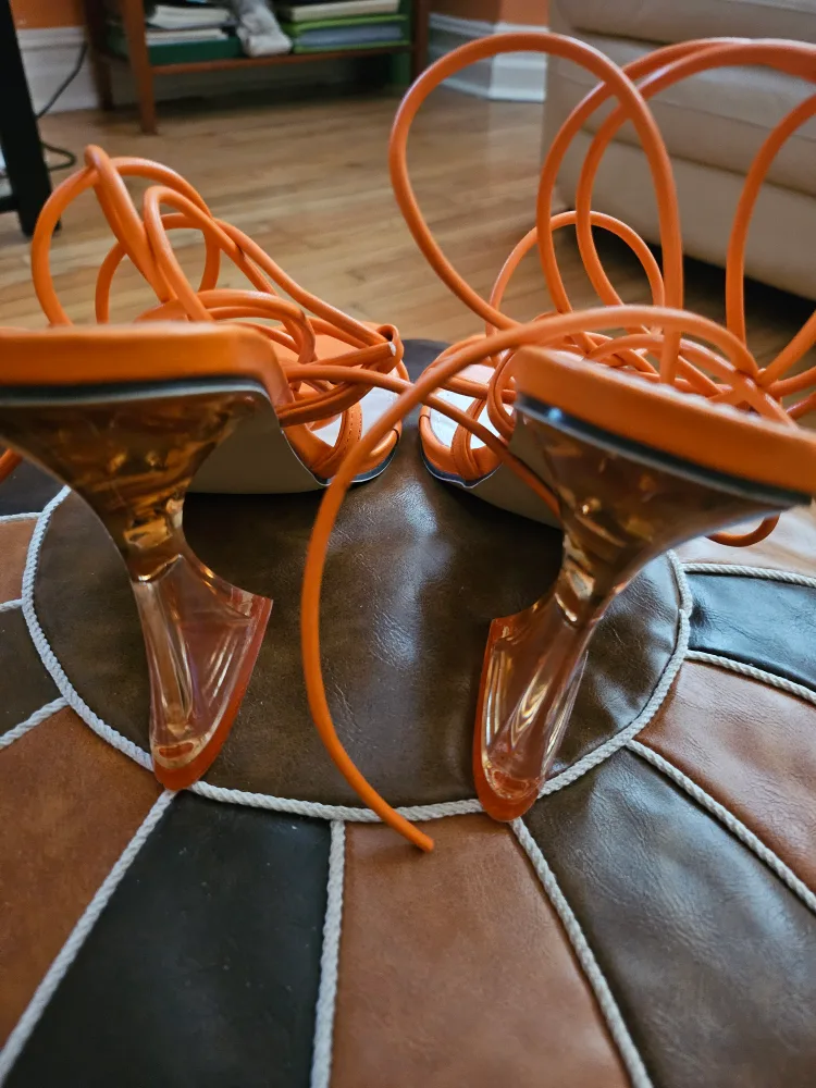 Orange Lace-Up Heels image indicator(2)
