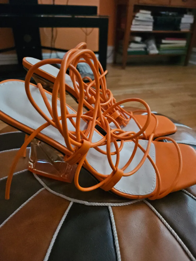 Orange Lace-Up Heels image indicator(3)