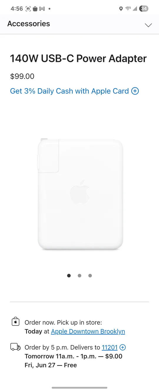 Apple 140W USB-C Power Adapter - Like New! thumbnail