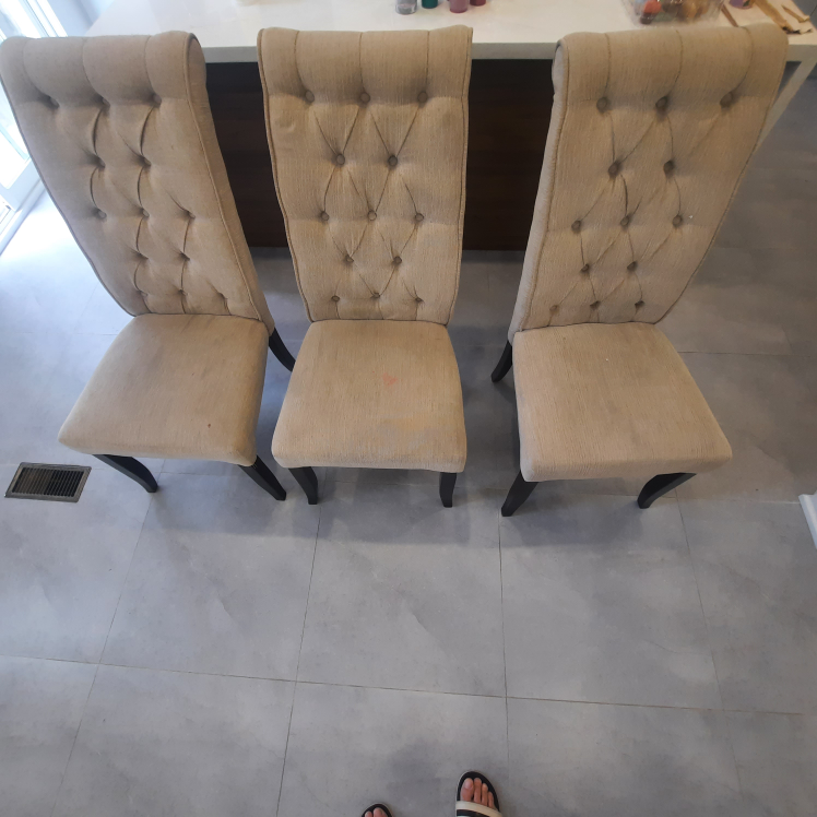 Set of 3 Button-Tufted Dining Chairs - photo 4