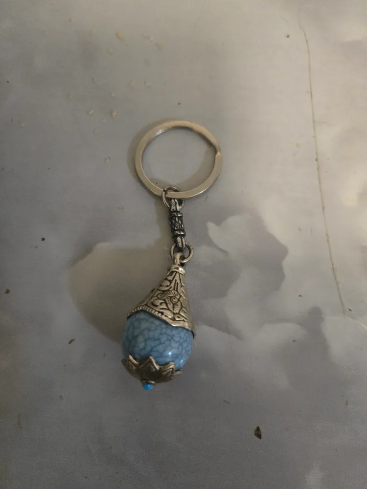 Blue Stone Teardrop Keychain #freecycle thumbnail