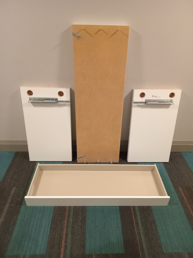 White Vanity Desk with Round Mirror - photo 4