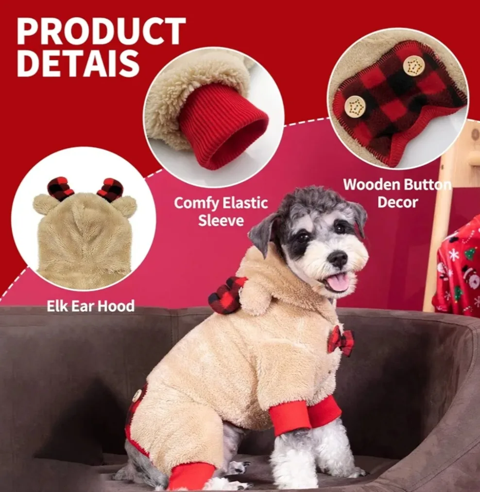 Kyeese Reindeer Dog Costume, Size L image indicator(8)
