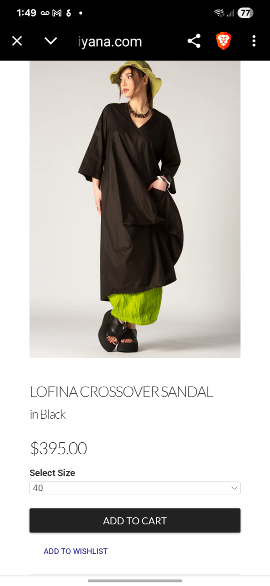 Lofina Black Leather Crossover Sandals 8.5 - photo 2