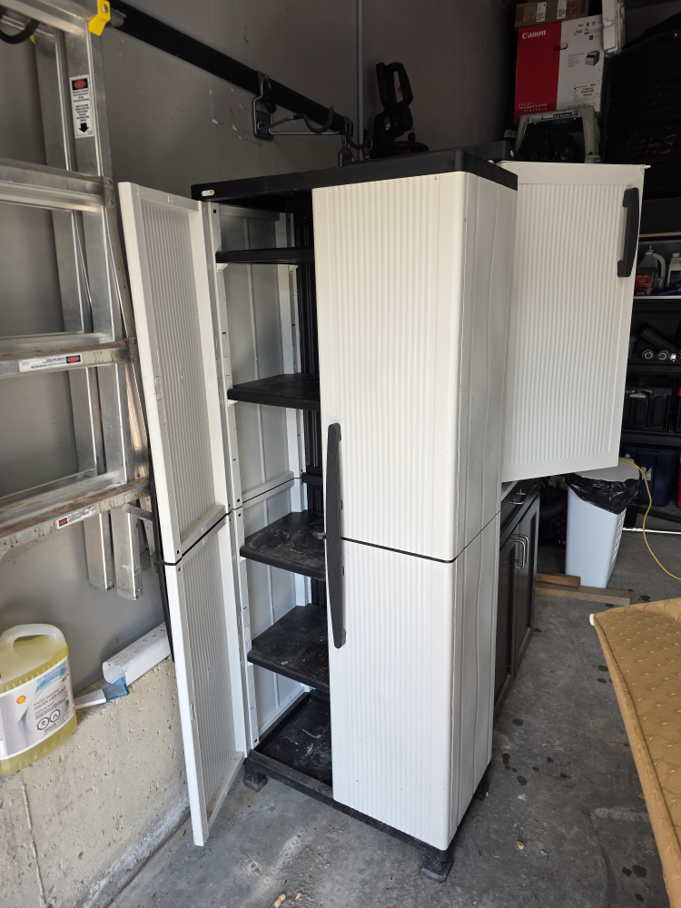 White Storage Cabinet With Shelves - photo 2