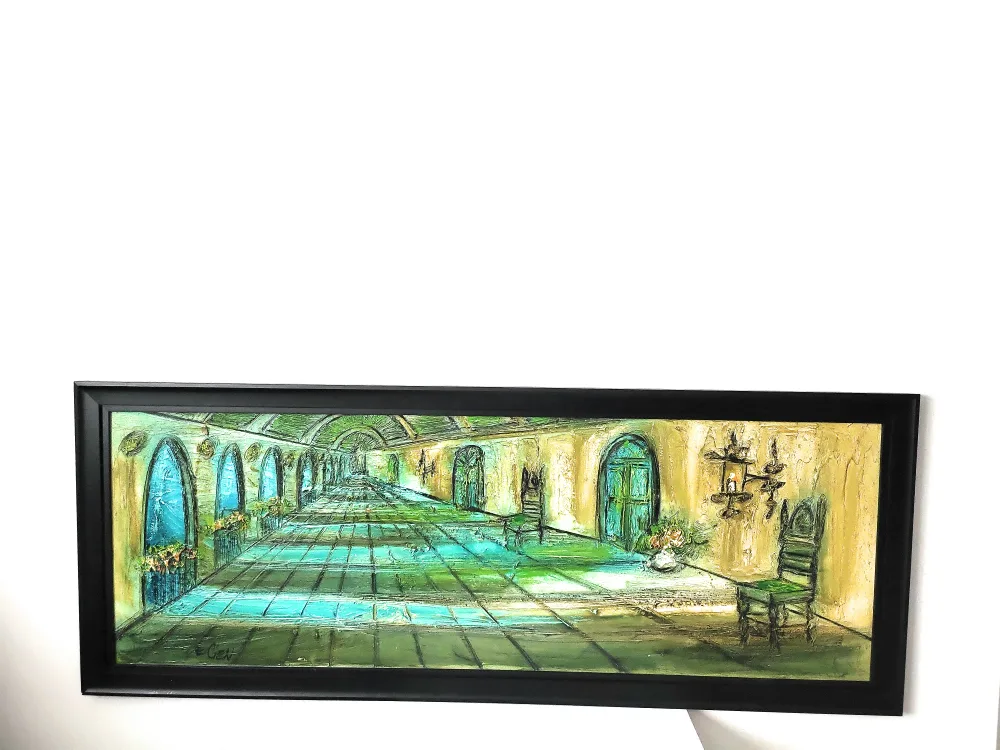 original E. Cien Textured painting. 62 x 24 . Etta Benjamin Cien image indicator(5)