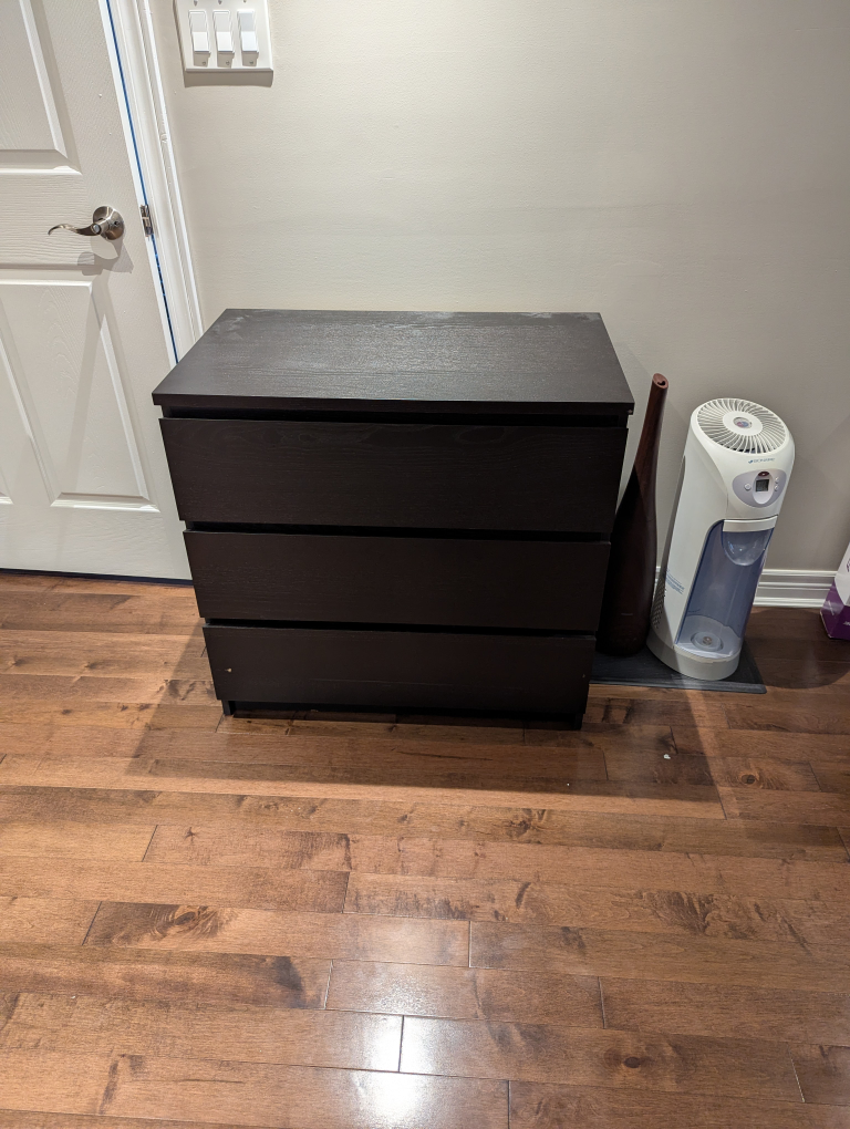 Dark Brown 3-Drawer Dresser