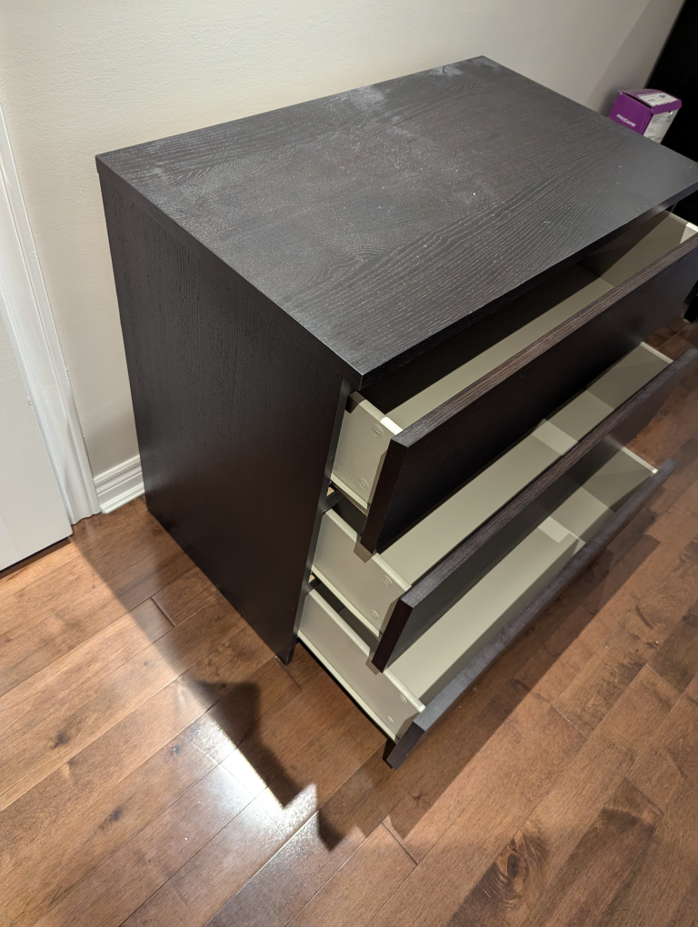 Dark Brown 3-Drawer Dresser - photo 4