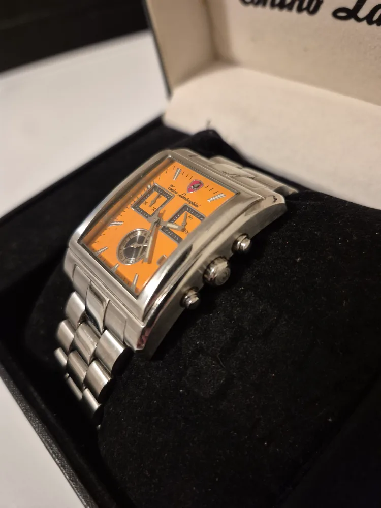 🇮🇹 Tonino Lamborghini Men's Watch, Silver with Orange face thumbnail