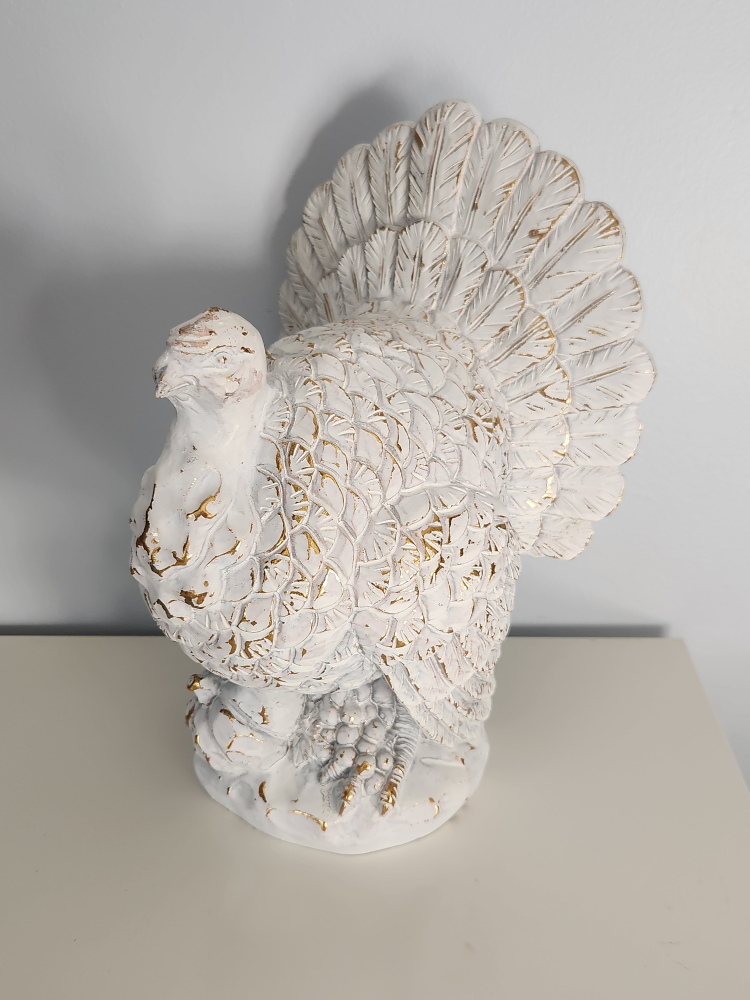White and Gold Turkey Statue
