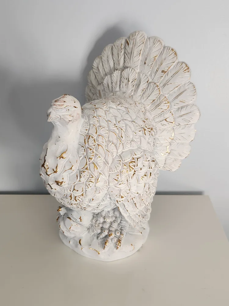 White and Gold Turkey Statue