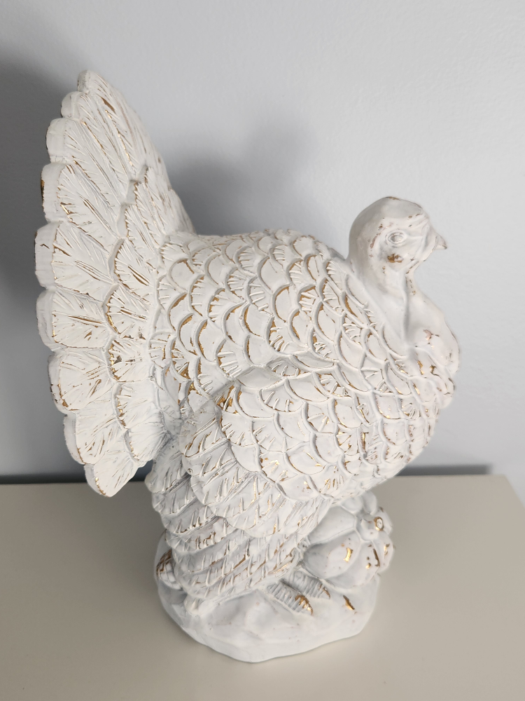 White and Gold Turkey Statue - photo 2