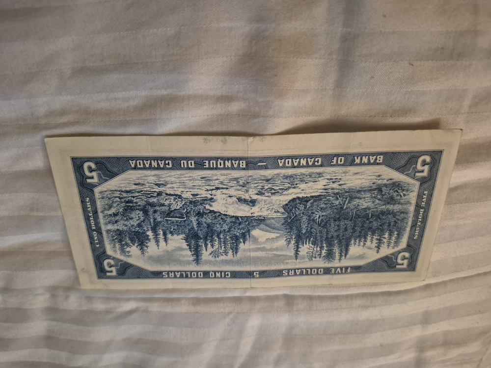 Vintage Canadian $5 Bank Note - photo 2