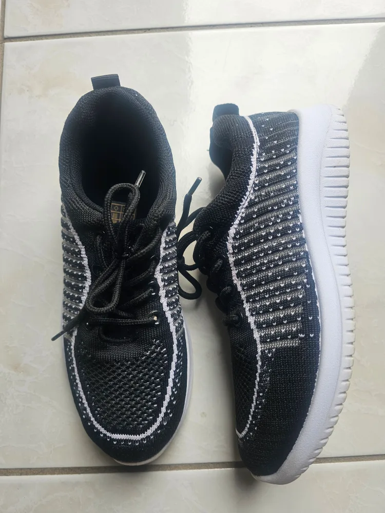 Black & White Knit Sneakers -Size 2 thumbnail