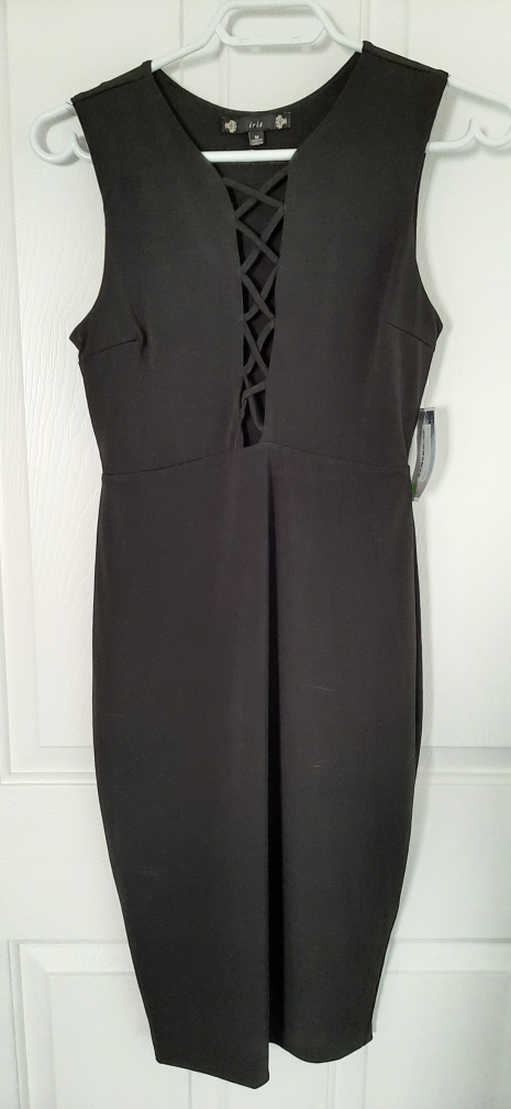 Iris Black Criss Cross Dress - Size M