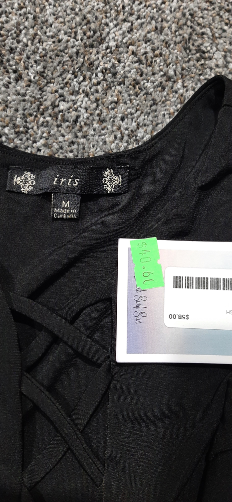 Iris Black Criss Cross Dress - Size M - photo 3