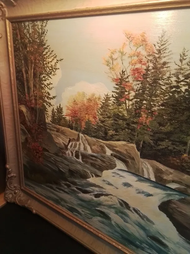Vintage Framed "Waterfall" Painting Signed image indicator(2)
