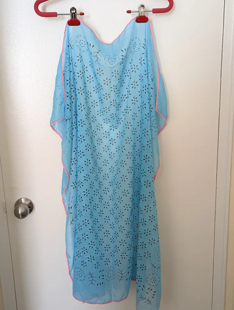 Blue Scarf with Pink Trim thumbnail